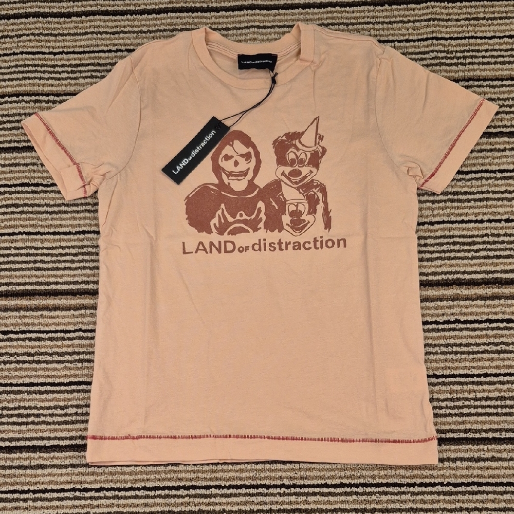 LAND OF DISTRACTION Nude‎ Beige Kate Organic Cotton Womens Sz S Short Sleeve Top